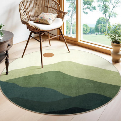 RUG ROBOT Round Rugs, Modern Area Rug for Living Room, Non-Slip Washable Rug with Nature Inspired Design for Bedroom, Dining Room, Stylish Indoor Circular Abstract Rug Home Decor