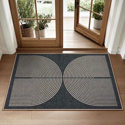 RUG ROBOT Easy Jute Rug, Washable Non Slip Area Rugs for Living Room, Modern Rainbow Indoor Outdoor Rugs, Farmhouse Carpet Natural Rug for Dining Room Bedroom Deck Porch
