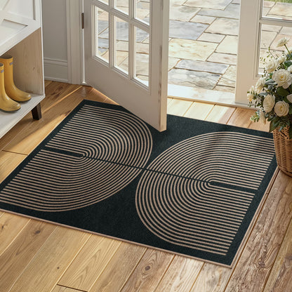 RUG ROBOT Easy Jute Rug, Washable Non Slip Area Rugs for Living Room, Modern Rainbow Indoor Outdoor Rugs, Farmhouse Carpet Natural Rug for Dining Room Bedroom Deck Porch