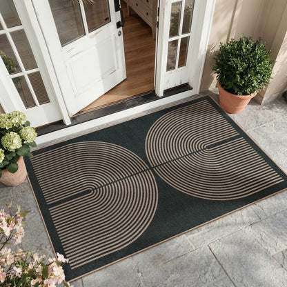 RUG ROBOT Easy Jute Rug, Washable Non Slip Area Rugs for Living Room, Modern Rainbow Indoor Outdoor Rugs, Farmhouse Carpet Natural Rug for Dining Room Bedroom Deck Porch