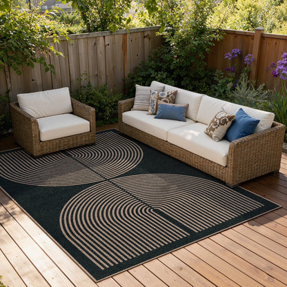 RUG ROBOT Easy Jute Rug, Washable Non Slip Area Rugs for Living Room, Modern Rainbow Indoor Outdoor Rugs, Farmhouse Carpet Natural Rug for Dining Room Bedroom Deck Porch