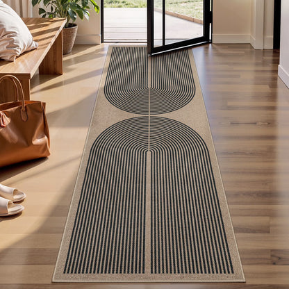 RUG ROBOT Easy Jute Rug, Washable Non Slip Area Rugs for Living Room, Modern Rainbow Indoor Outdoor Rugs, Farmhouse Carpet Natural Rug for Dining Room Bedroom Deck Porch
