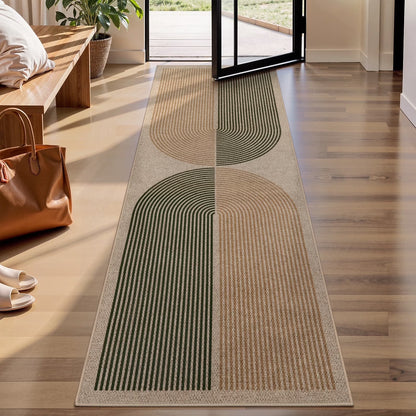 RUG ROBOT Easy Jute Rug, Washable Non Slip Area Rugs for Living Room, Modern Rainbow Indoor Outdoor Rugs, Farmhouse Carpet Natural Rug for Dining Room Bedroom Deck Porch