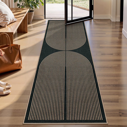 RUG ROBOT Easy Jute Rug, Washable Non Slip Area Rugs for Living Room, Modern Rainbow Indoor Outdoor Rugs, Farmhouse Carpet Natural Rug for Dining Room Bedroom Deck Porch