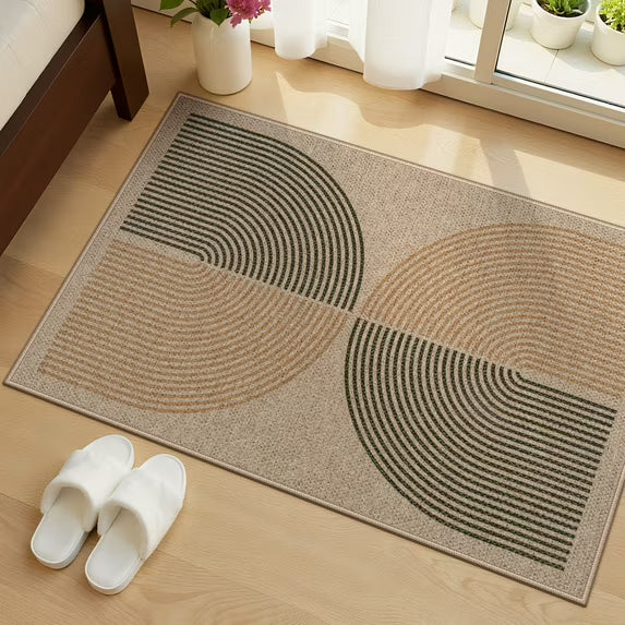 RUG ROBOT Modern Rainbow Easy Jute Rug, Patio Rug Washable Rugs for Entryway Farmhouse Area Rug, Non Slip Indoor Door Mat Contemporary Throw Rug for Laundry Guestroom Room Patio Decor