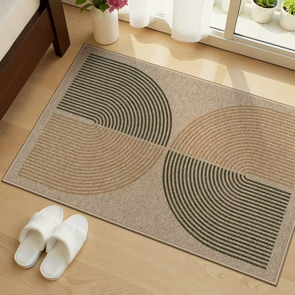 RUG ROBOT Modern Rainbow Easy Jute Rug, Patio Rug Washable Rugs for Entryway Farmhouse Area Rug, Non Slip Indoor Door Mat Contemporary Throw Rug for Laundry Guestroom Room Patio Decor