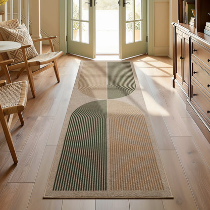RUG ROBOT Easy Jute Rug, Washable Non Slip Area Rugs for Living Room, Modern Rainbow Indoor Outdoor Rugs, Farmhouse Carpet Natural Rug for Dining Room Bedroom Deck Porch