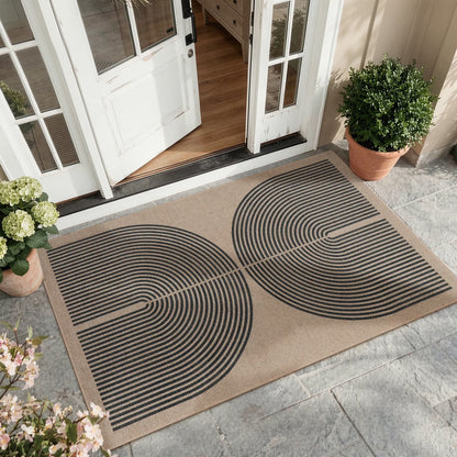 RUG ROBOT Easy Jute Rug, Washable Non Slip Area Rugs for Living Room, Modern Rainbow Indoor Outdoor Rugs, Farmhouse Carpet Natural Rug for Dining Room Bedroom Deck Porch