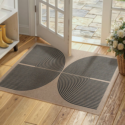 RUG ROBOT Easy Jute Rug, Washable Non Slip Area Rugs for Living Room, Modern Rainbow Indoor Outdoor Rugs, Farmhouse Carpet Natural Rug for Dining Room Bedroom Deck Porch