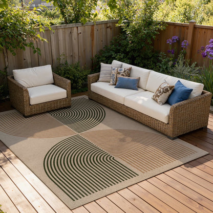 RUG ROBOT Easy Jute Rug, Washable Non Slip Area Rugs for Living Room, Modern Rainbow Indoor Outdoor Rugs, Farmhouse Carpet Natural Rug for Dining Room Bedroom Deck Porch