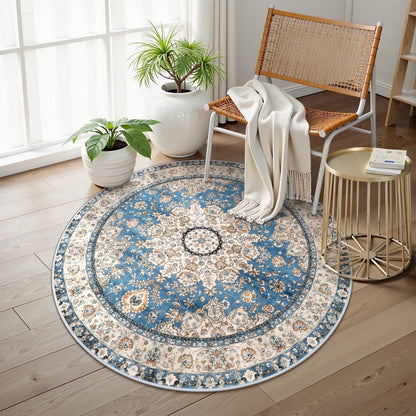 Wonnitar Boho Tribal Entryway Rug, Washable Area Rug for Kitchen Non Slip Stain Resistant, Low Pile Vintage Cottage Throw Rug for Bedroom Bathroom Laundry Room