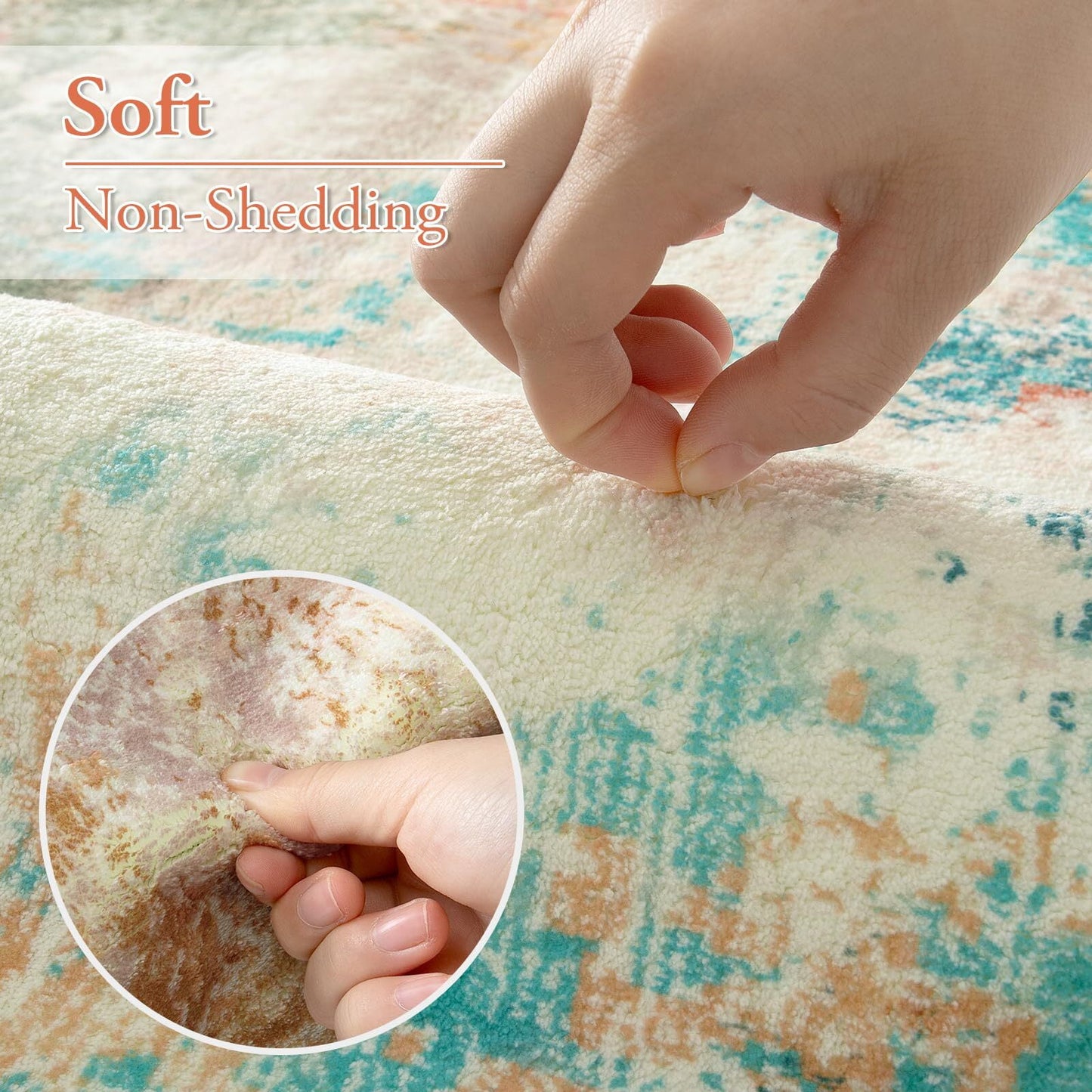 RUG ROBT Abstract 5'x7' Rug, Washable Colorful Bathroom Rug Non-Slip,Low-Pile Entryway Rug Indoor Mat,Soft Modern Throw Rug for Entrance Entry Kitchen Bedroom