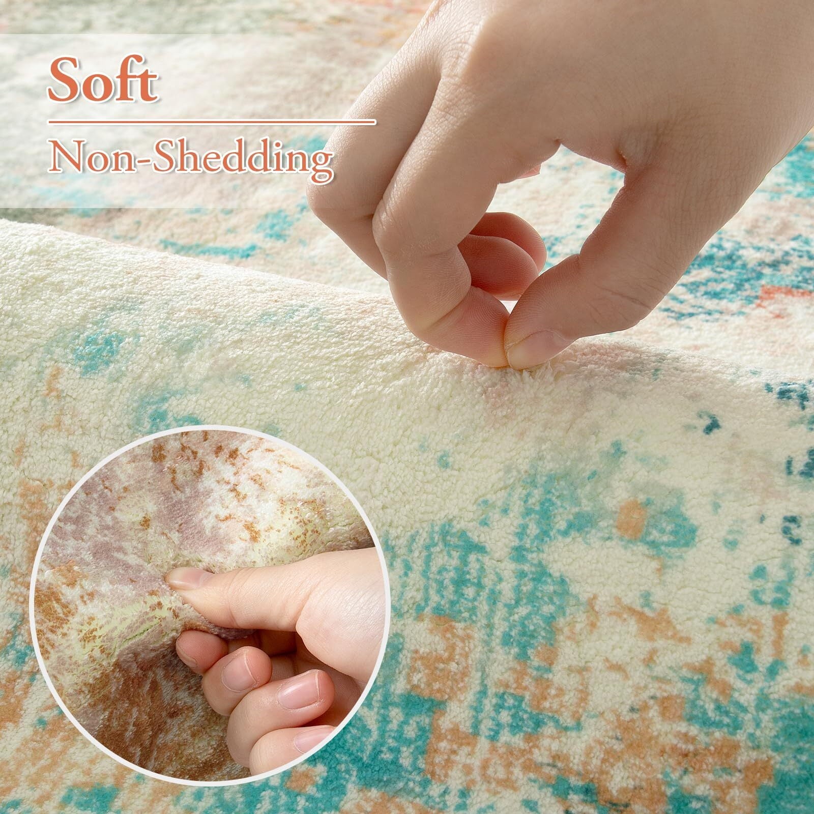 RUG ROBT Abstract 5'x7' Rug, Washable Colorful Bathroom Rug Non-Slip,Low-Pile Entryway Rug Indoor Mat,Soft Modern Throw Rug for Entrance Entry Kitchen Bedroom