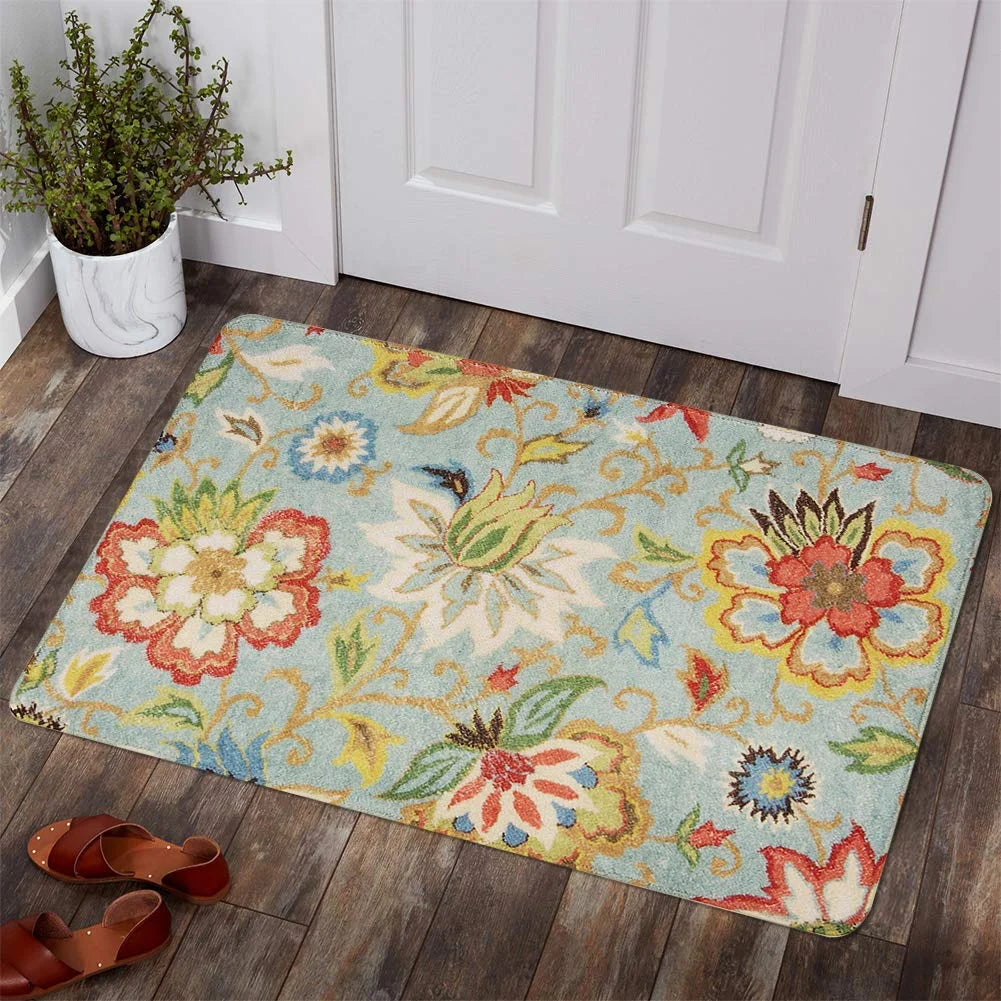 Lahome Collection Modern Floral Area Rug, Non-Slip Vintage Area Rug Accent Distressed Throw Rugs Floor Carpet for Living Room Bedrooms Decor, Paisley