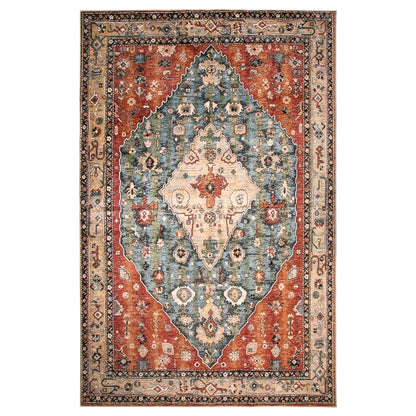 Wonnitar Boho Tribal Entryway Rug, Washable Area Rug for Kitchen Non Slip Stain Resistant, Low Pile Vintage Cottage Throw Rug for Bedroom Bathroom Laundry Room
