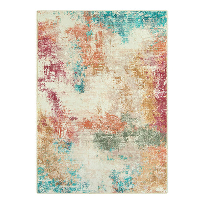 RUG ROBT Abstract 5'x7' Rug, Washable Colorful Bathroom Rug Non-Slip,Low-Pile Entryway Rug Indoor Mat,Soft Modern Throw Rug for Entrance Entry Kitchen Bedroom