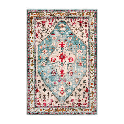 Wonnitar Boho Tribal Entryway Rug, Washable Area Rug for Kitchen Non Slip Stain Resistant, Low Pile Vintage Cottage Throw Rug for Bedroom Bathroom Laundry Room