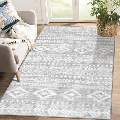 Moynesa Washable Kitchen Entrance Rug Non Slip, Entryway Rugs Soft Area Rugs for Living Room, Farmhouse Moroccan Small Carpet for Bathroom Beside Office