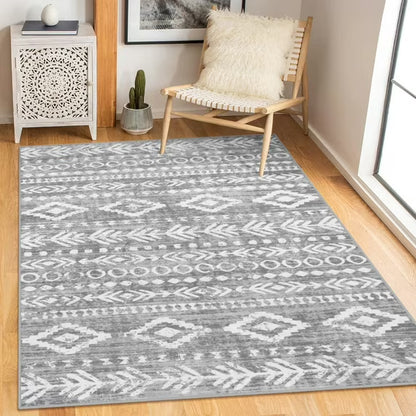 Moynesa Washable Kitchen Entrance Rug Non Slip, Entryway Rugs Soft Area Rugs for Living Room, Farmhouse Moroccan Small Carpet for Bathroom Beside Office