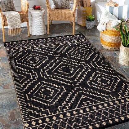 Lahome Portable Indoor/Outdoor Rug - Waterproof & Reversible Plastic Straw Mat for Patio, Deck, Balcony, Backyard, Picnic