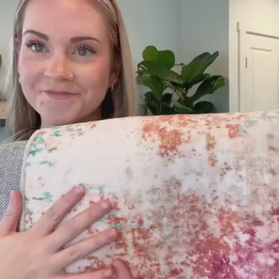 RUG ROBT Abstract 5'x7' Rug, Washable Colorful Bathroom Rug Non-Slip,Low-Pile Entryway Rug Indoor Mat,Soft Modern Throw Rug for Entrance Entry Kitchen Bedroom