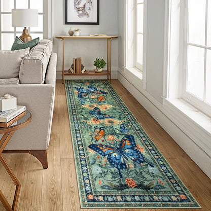 Lahome Decor Butterfly Bedroom Rug,Area Rugs Rugs for Living Room, Non-Slip Washable Rugs Stain Resistant Boho Floral Rug Low-Pile Throw Rug for ‎Dining Room Office Walmart Walmart 2.5' x 10' Green