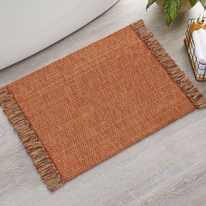 SUNDEREY Washable Bedroom Rugs,Area Rug, Bohemian Kitchen Rug, Cotton Woven Entryway Rug, Modern Braided Door Mat,Stain Resistant Boho Rug Low-Pile Throw Rug for ‎Dining Room Office Walmart Walmart 2'x3' Terracotta
