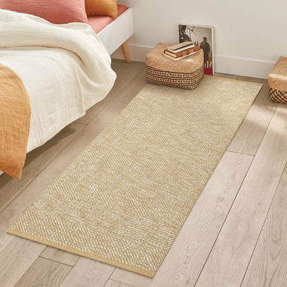SUNDEREY Washable Bedroom Rugs,Area Rug, Bohemian Kitchen Rug, Cotton Woven Entryway Rug, Modern Braided Door Mat,Stain Resistant Boho Rug Low-Pile Throw Rug for ‎Dining Room Office Walmart Walmart 2'x5' Khaki