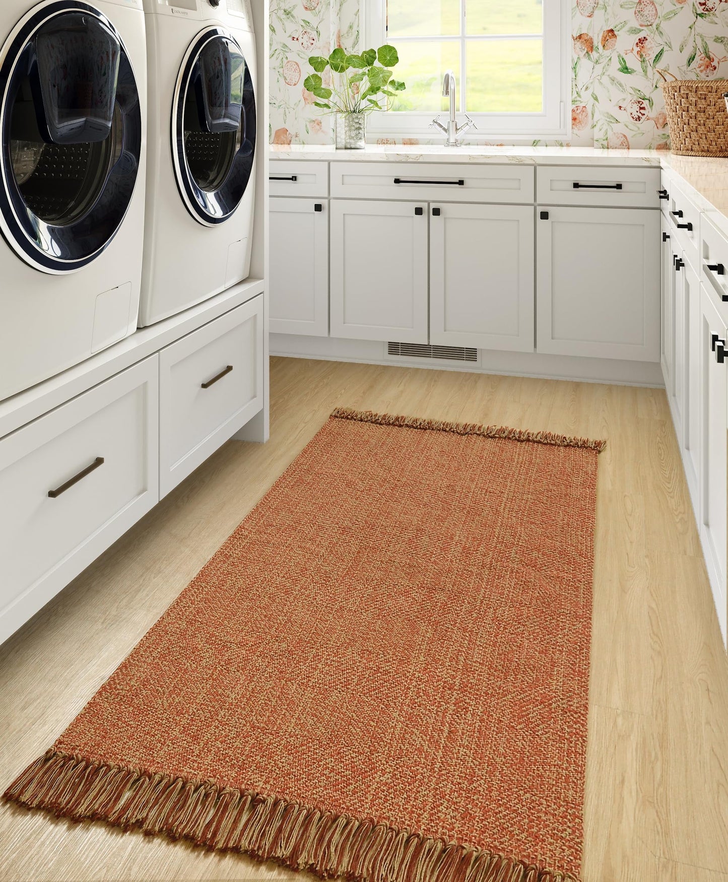 SUNDEREY Washable Bedroom Rugs,Area Rug, Bohemian Kitchen Rug, Cotton Woven Entryway Rug, Modern Braided Door Mat,Stain Resistant Boho Rug Low-Pile Throw Rug for ‎Dining Room Office Walmart Walmart