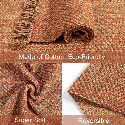SUNDEREY Washable Bedroom Rugs,Area Rug, Bohemian Kitchen Rug, Cotton Woven Entryway Rug, Modern Braided Door Mat,Stain Resistant Boho Rug Low-Pile Throw Rug for ‎Dining Room Office Walmart Walmart