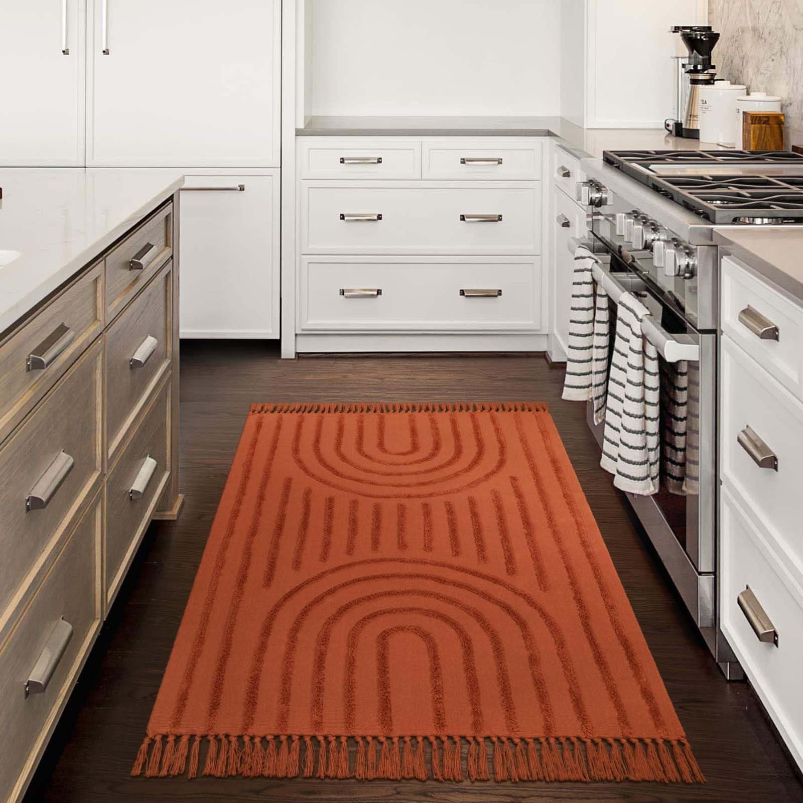 SUNDEREY Modern Rainbow Area Rug,Washable Bedroom Rugs,Boho Terracotta Woven Floor Carpet With Tassel, Modern Farmhouse Tufted Rug For Living Dining Room Kitchen Entryway Bathroom Walmart Walmart
