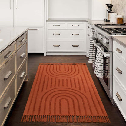 SUNDEREY Modern Rainbow Area Rug,Washable Bedroom Rugs,Boho Terracotta Woven Floor Carpet With Tassel, Modern Farmhouse Tufted Rug For Living Dining Room Kitchen Entryway Bathroom Walmart Walmart