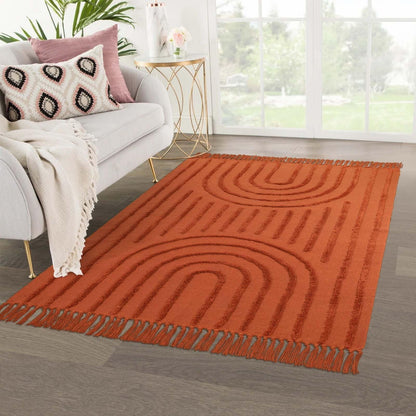 SUNDEREY Modern Rainbow Area Rug,Washable Bedroom Rugs,Boho Terracotta Woven Floor Carpet With Tassel, Modern Farmhouse Tufted Rug For Living Dining Room Kitchen Entryway Bathroom Walmart Walmart