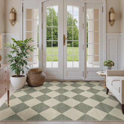 Lahome Decor Modern Washable Area Rugs for Living Room, Non-Slip Rugs for Bedroom, Farmhouse Checkered Rug, Moroccan Neutral Soft Low Pile Carpet for Office Dining Room Playroom Walmart Walmart