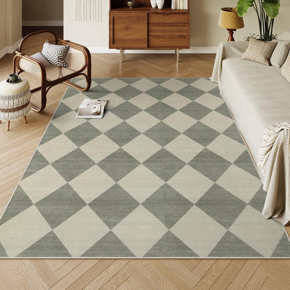 Lahome Decor Modern Washable Area Rugs for Living Room, Non-Slip Rugs for Bedroom, Farmhouse Checkered Rug, Moroccan Neutral Soft Low Pile Carpet for Office Dining Room Playroom Walmart Walmart