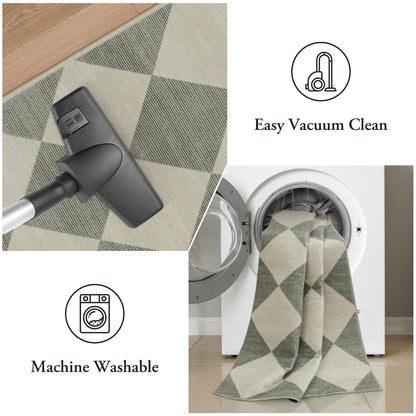 Lahome Decor Modern Washable Area Rugs for Living Room, Non-Slip Rugs for Bedroom, Farmhouse Checkered Rug, Moroccan Neutral Soft Low Pile Carpet for Office Dining Room Playroom Walmart Walmart