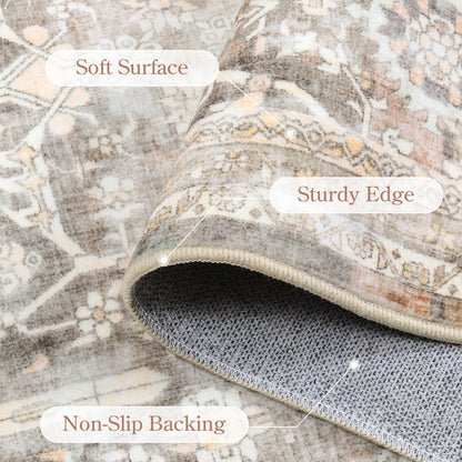 Lahome Decor Washable Area Rug,Boho Tribe Rugs for Living Room With Non-Slip Backing, Stain Resistant Non-Shed Carpet for Bedroom, Dining Room, Dorm, Office,Farmhouse Walmart Walmart