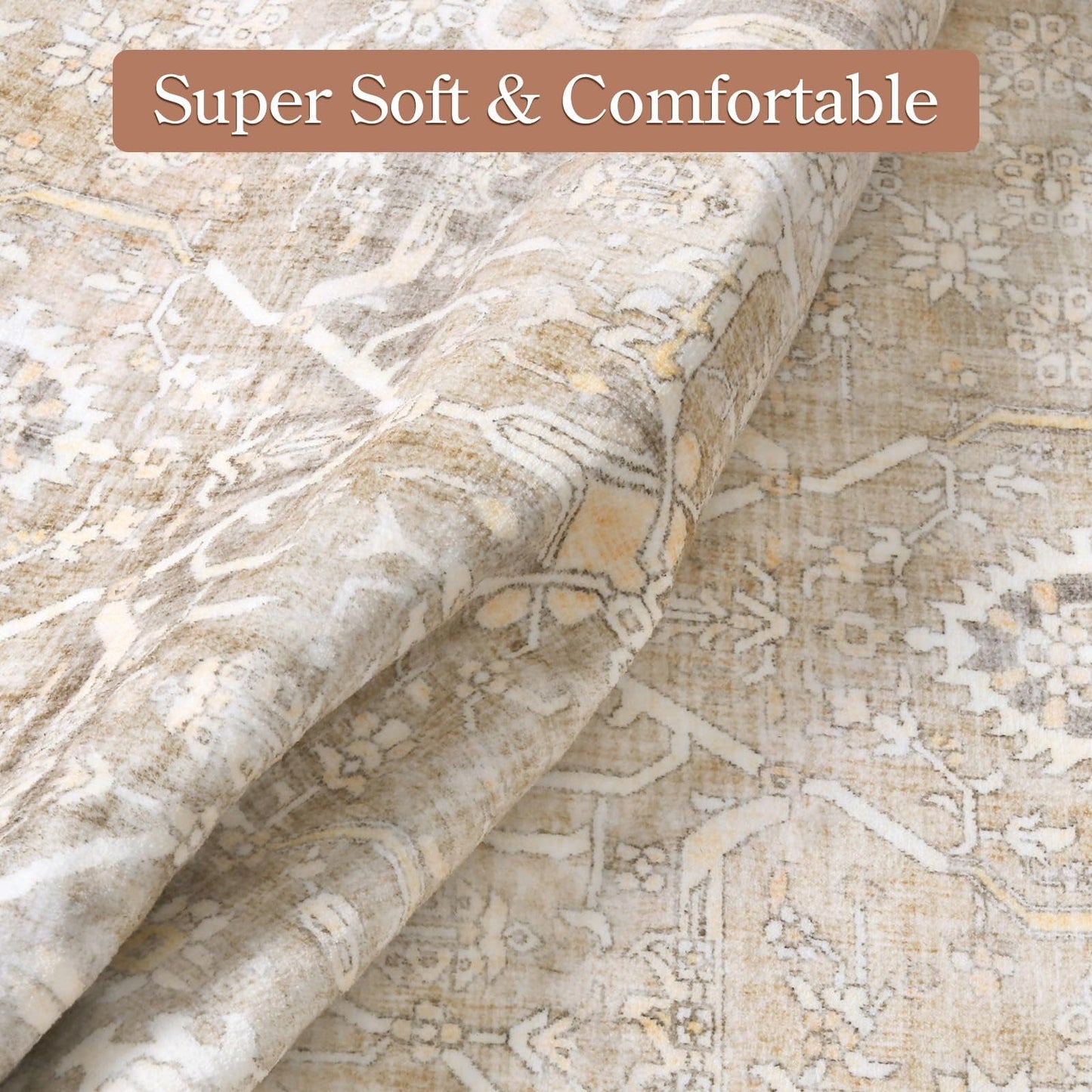 Lahome Decor Washable Area Rug,Boho Tribe Rugs for Living Room With Non-Slip Backing, Stain Resistant Non-Shed Carpet for Bedroom, Dining Room, Dorm, Office,Farmhouse Walmart Walmart