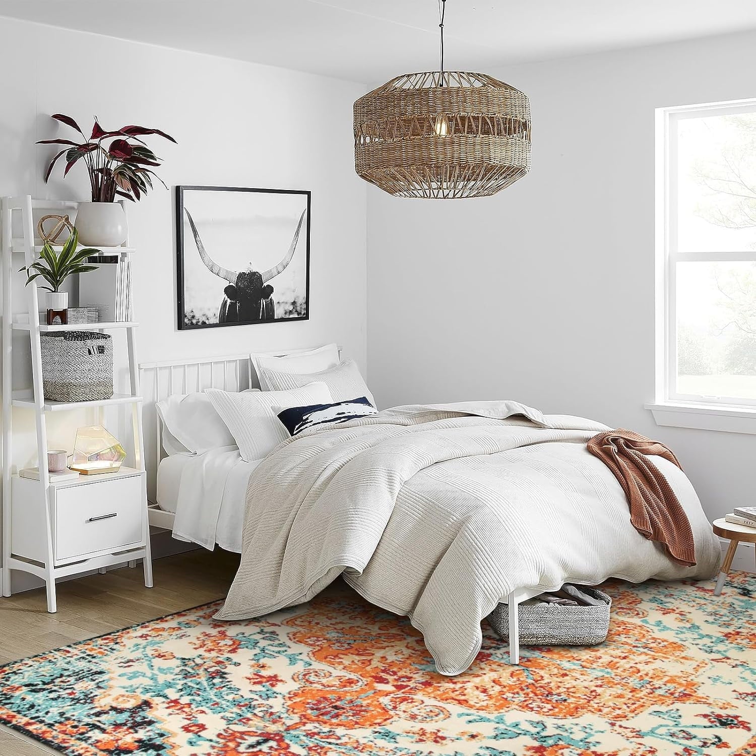 Lahome Decor Area Rug for Living Room Washable Bedroom Dining Rug Boho Floral Medallion Area Rug Non Slip Vintage Indoor Accent Carpet for Apartment Nursery Kids Room Walmart Walmart