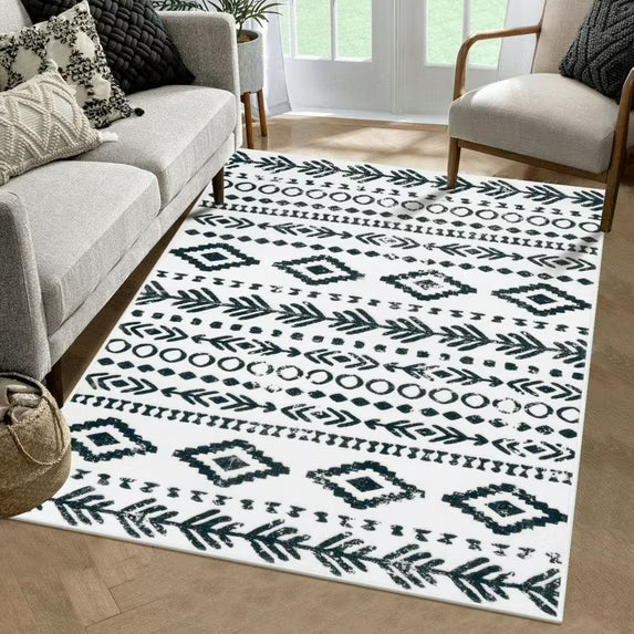 Moynesa Washable Kitchen Entrance Rug Non Slip, Entryway Rugs Soft Area Rugs for Living Room, Farmhouse Moroccan Small Carpet for Bathroom Beside Office